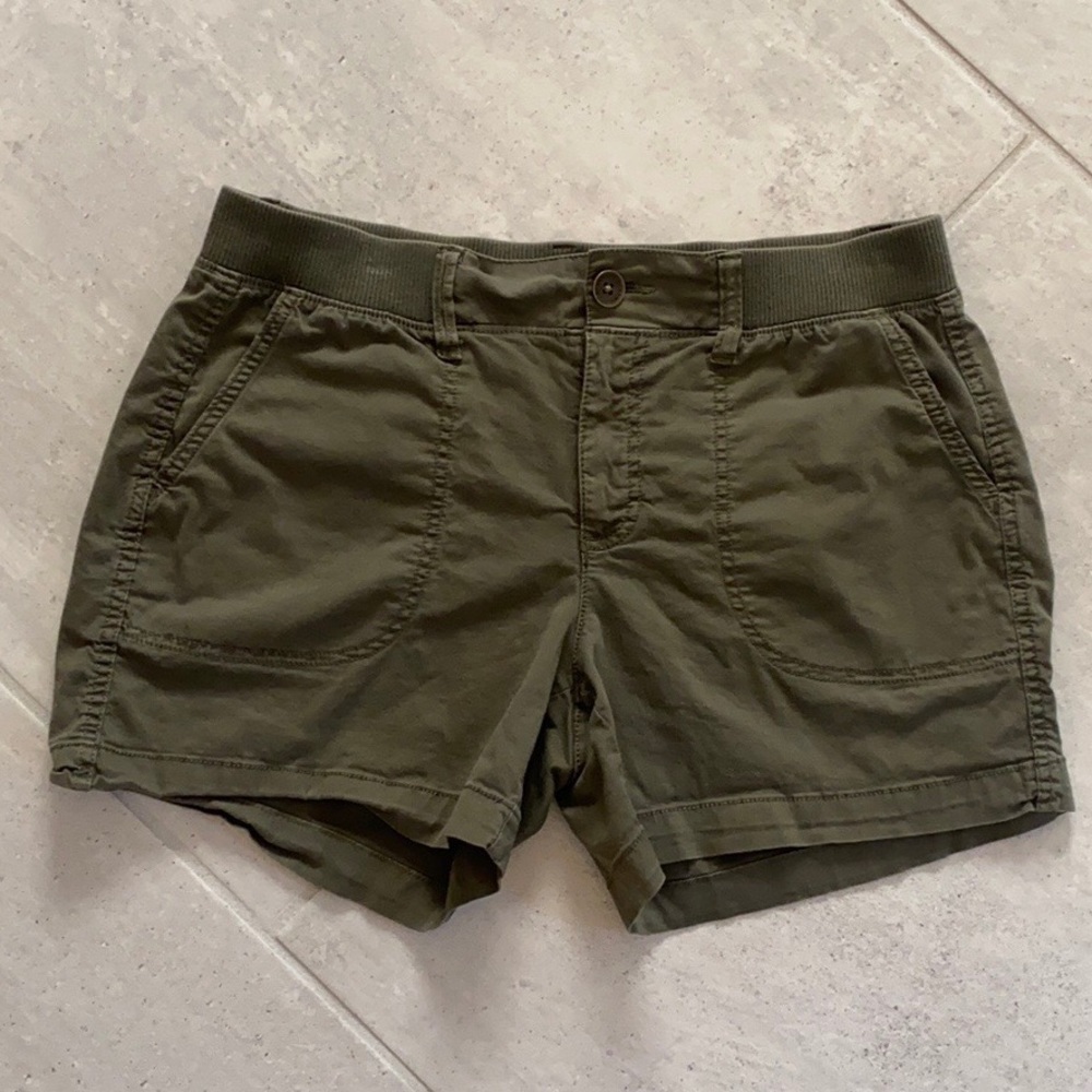Olive utility shorts
